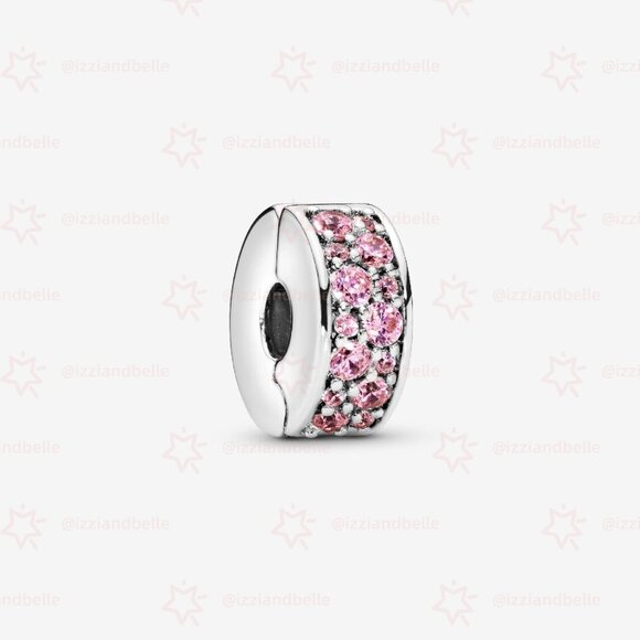 Pandora Pink Pavé Clip Charm - Picture 1 of 5